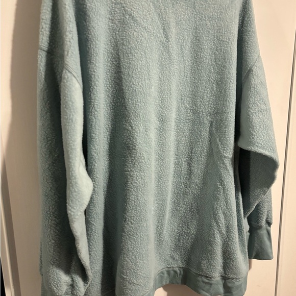 NWT Tahari Cotton Blend Fleece Sport Pullover Size 2X  Dusty Blue Turtle Neck - Picture 6 of 7